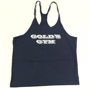 Vintage Gold’s Gym Stringer Tank Top Shirt Box Logo Shadow Cotton USA Sz XL